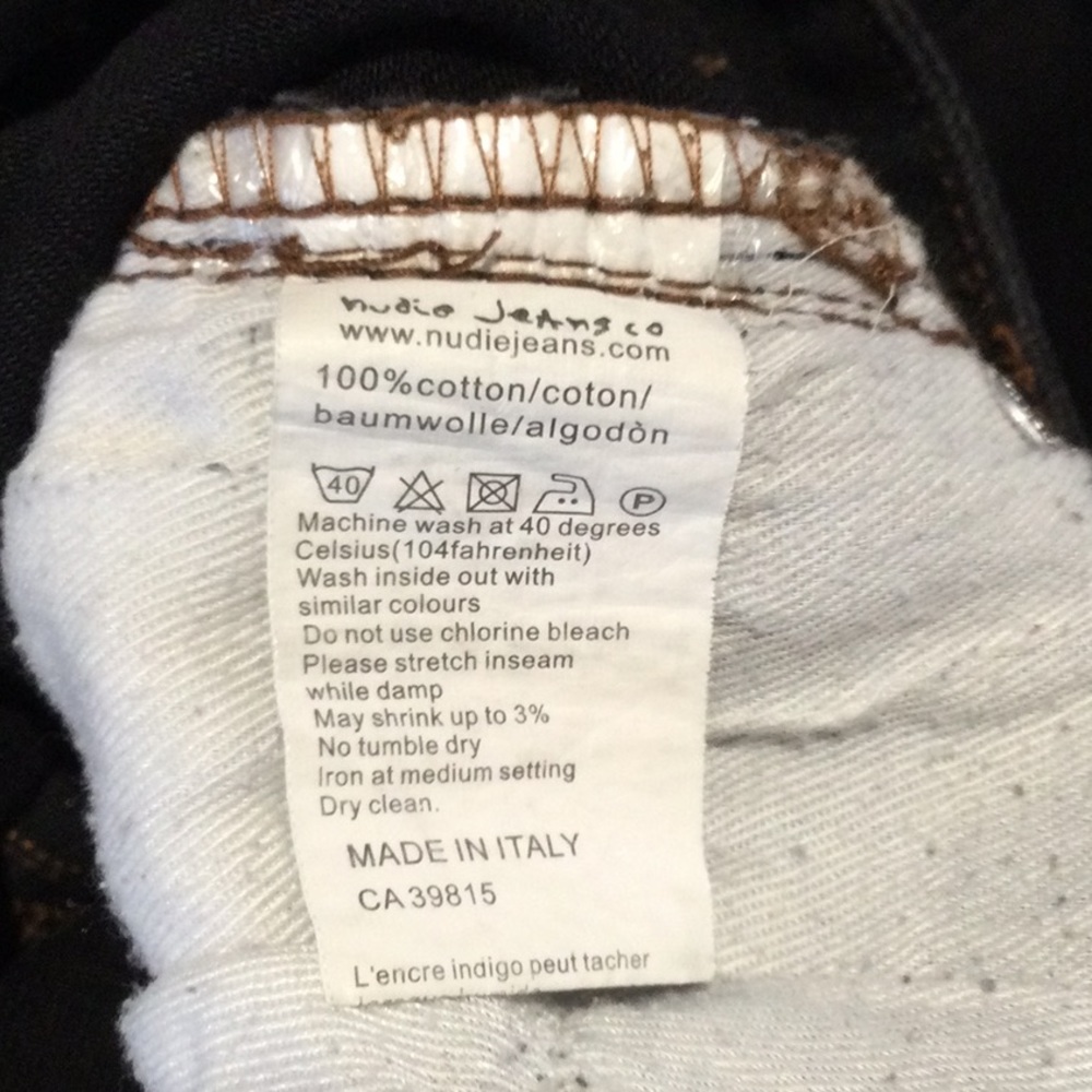 Nudie Slim Jim Black Jeans W 34 L33 - Picture 13 of 16